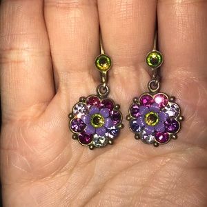 Michal Negrin Flower Hanging Earrings